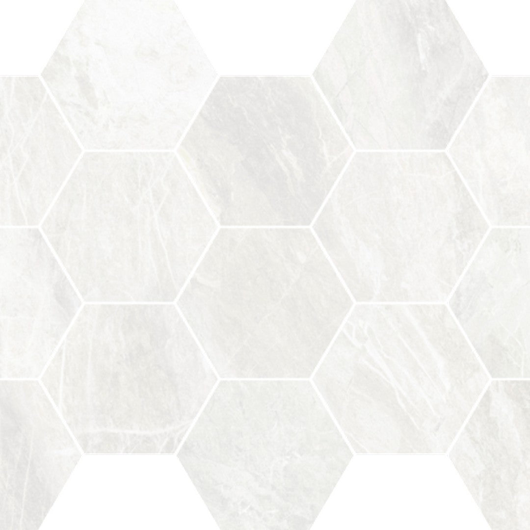 Happy Floors 10" x 14" Bernini Natural Porcelain Hexagon Mosaic