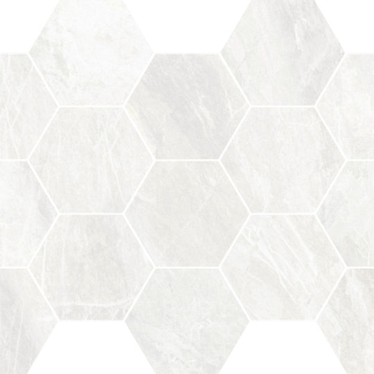 Happy Floors 10" x 14" Bernini Natural Porcelain Hexagon Mosaic