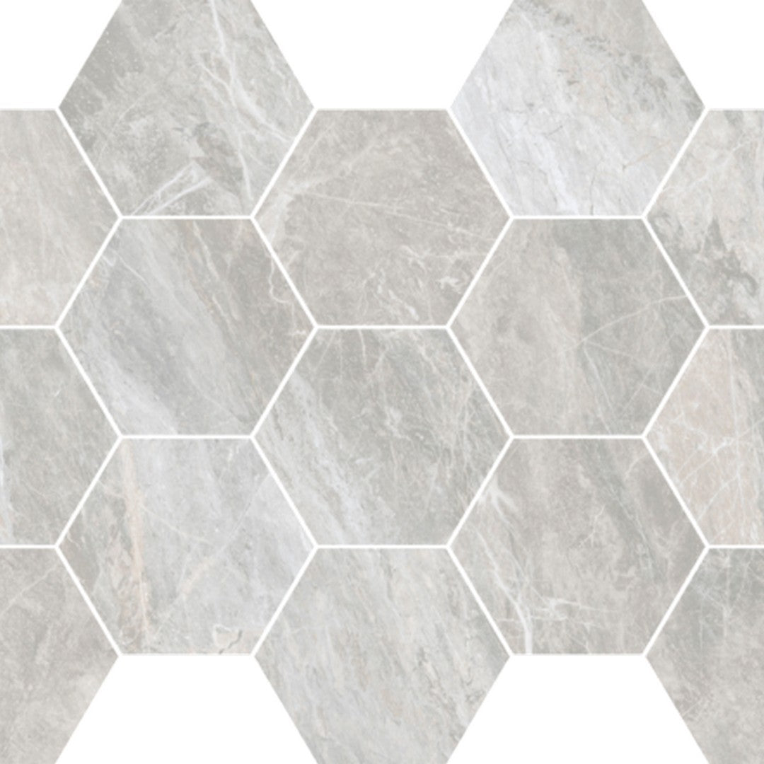 Happy Floors 10" x 14" Bernini Natural Porcelain Hexagon Mosaic