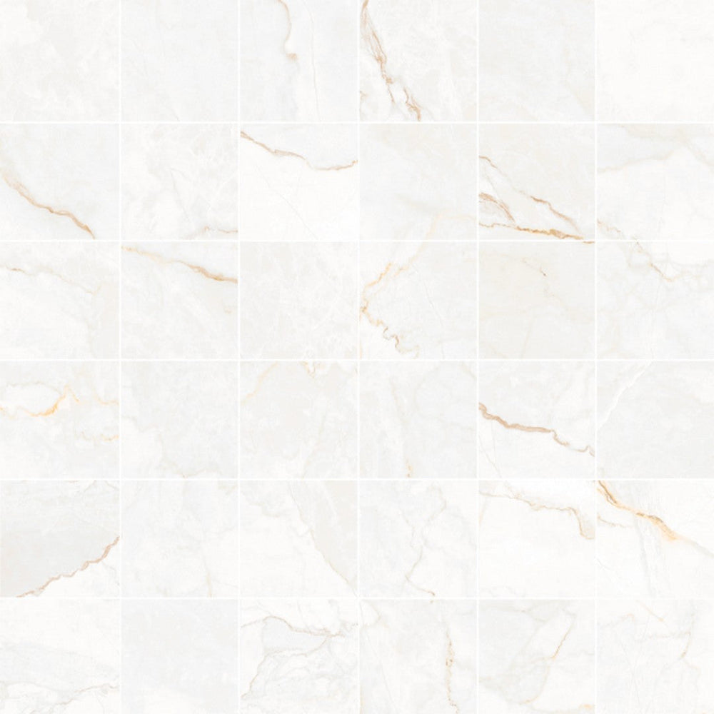 Happy Floors 12" x 12" Statik Natural Porcelain Mosaic