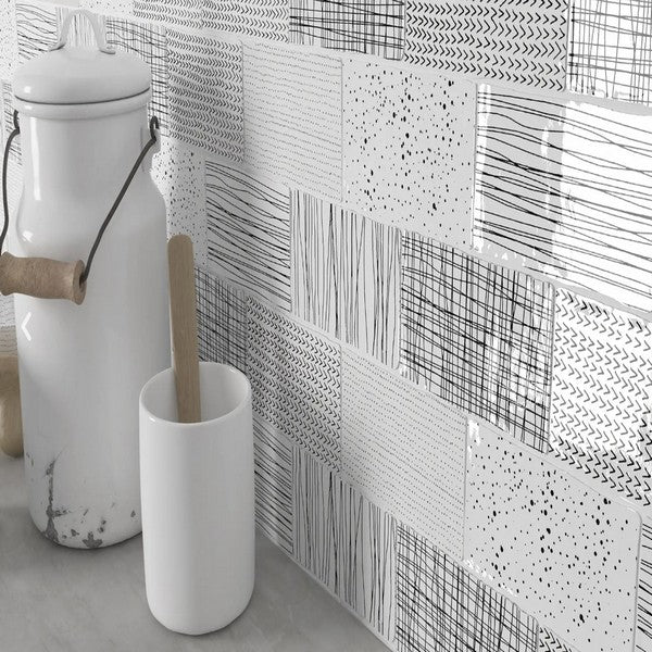 WOW-3-x-6-Crafted-Glossy-Décor-Ceramic-Tile-Décor-B-&-W