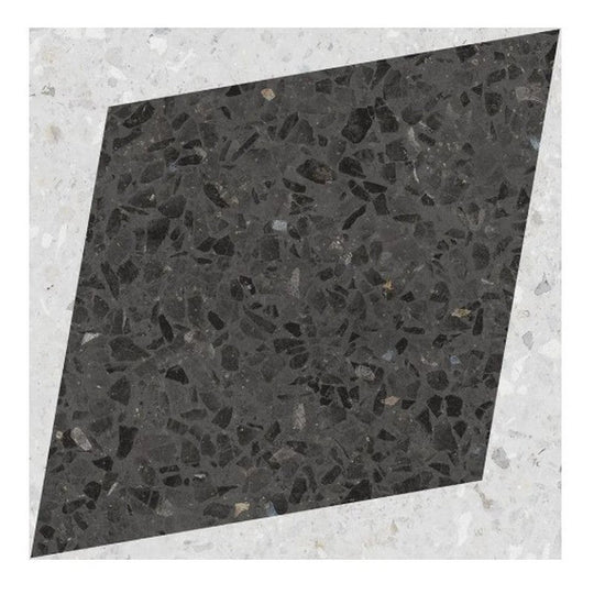 WOW 7" x 7" Natural Drops Matte Porcelain Rhombus Décor Tile