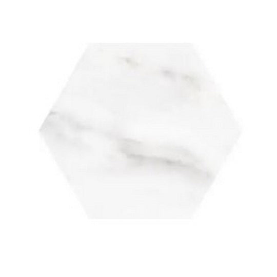 WOW 8" x 9" Love Affairs Calacatta Matte Porcelain Hexagon Tile