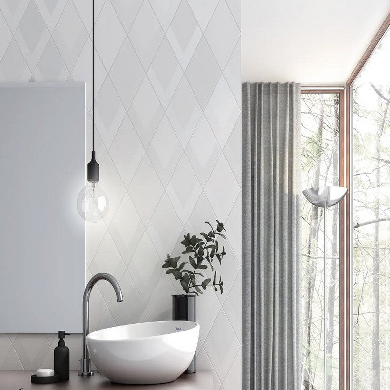 WOW-5.5-x-9.5-Flow-Diamond-Décor-Matte-Porcelain-Tile-White