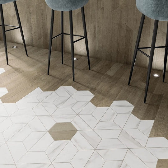 WOW-4-x-9-60º-Matte-Porcelain-Trapezium-Tile-Calacatta
