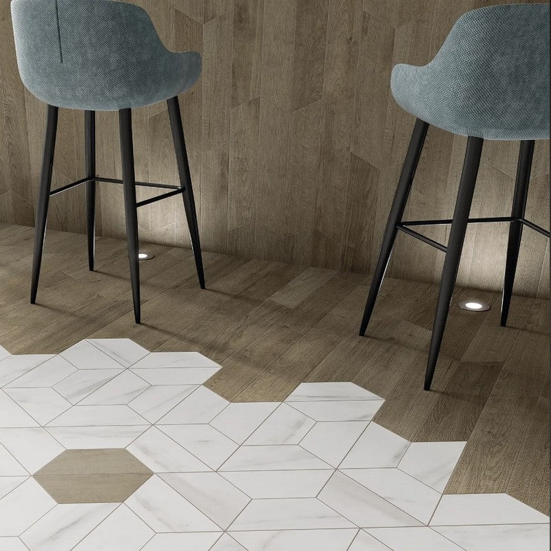 WOW-4-x-9-60º-Matte-Porcelain-Trapezium-Tile-Wood-Dark