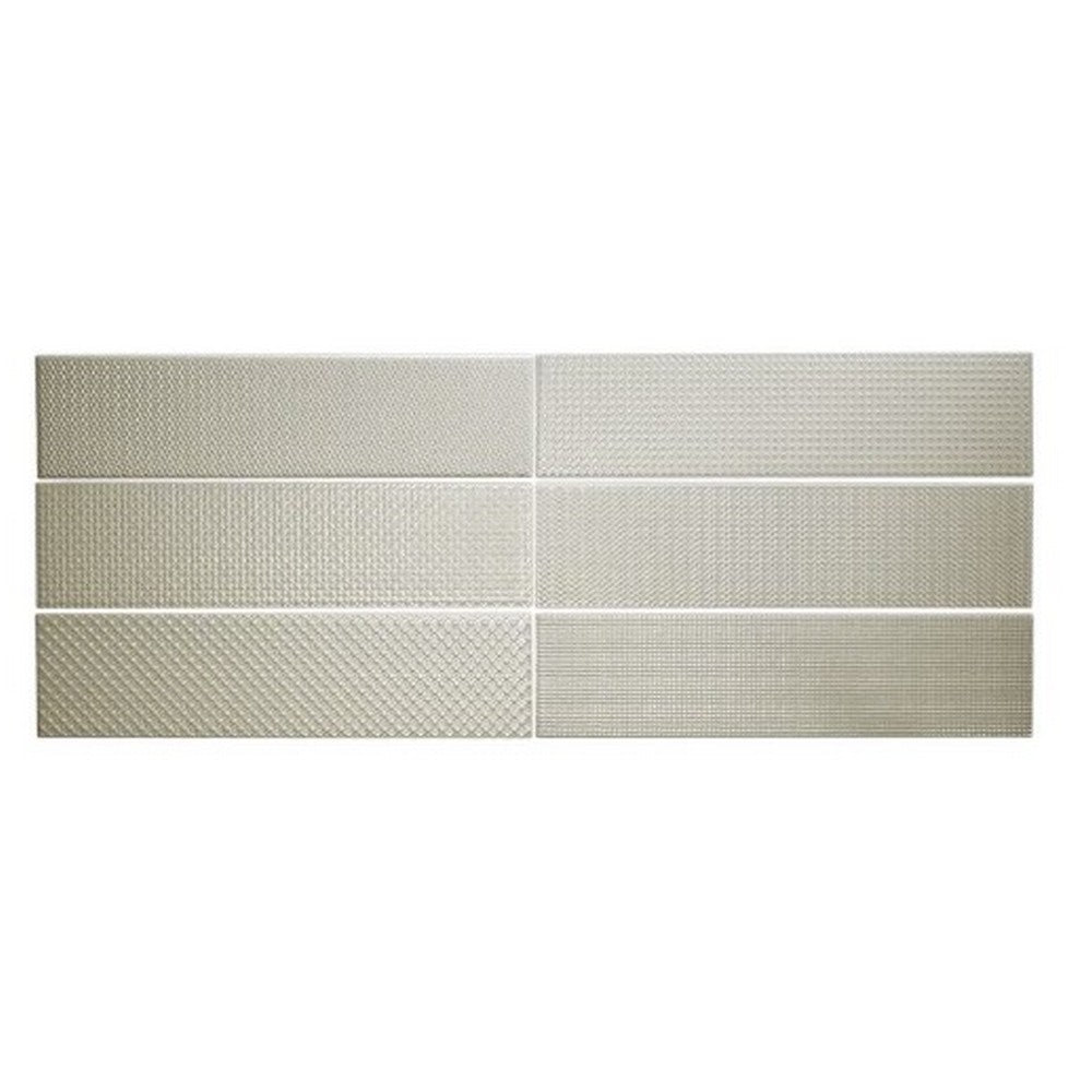 WOW 2.5" x 10" Texiture Pattern Mix Metallics Glossy Ceramic Tile