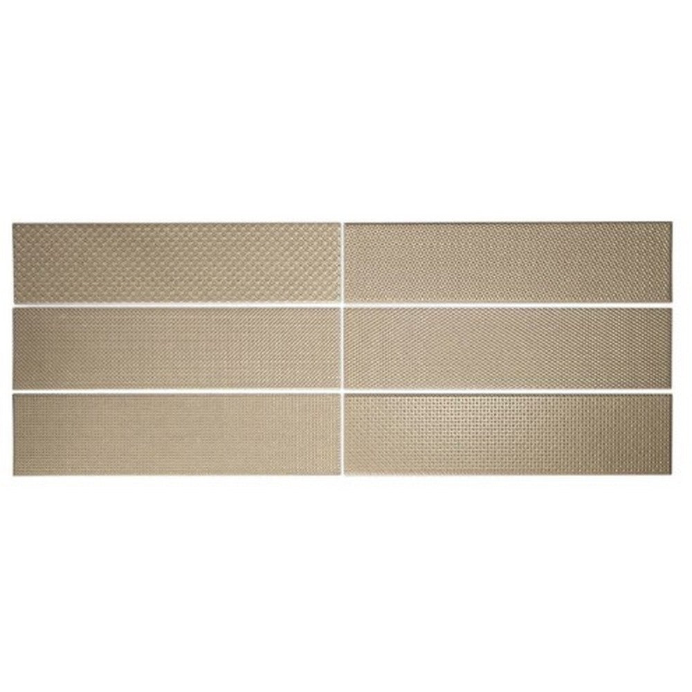 WOW 2.5" x 10" Texiture Pattern Mix Metallics Glossy Ceramic Tile