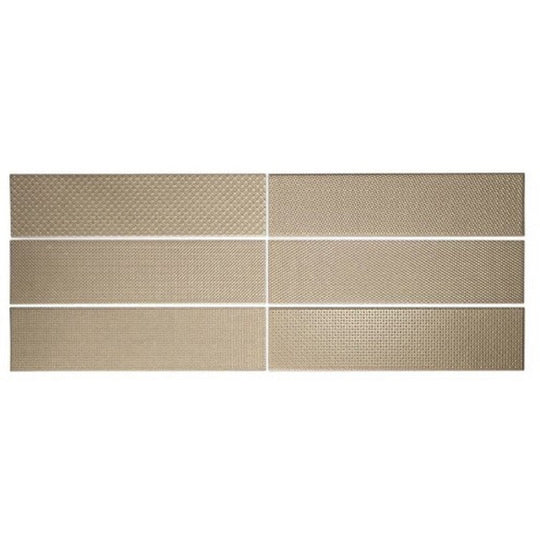 WOW 2.5" x 10" Texiture Pattern Mix Metallics Glossy Ceramic Tile