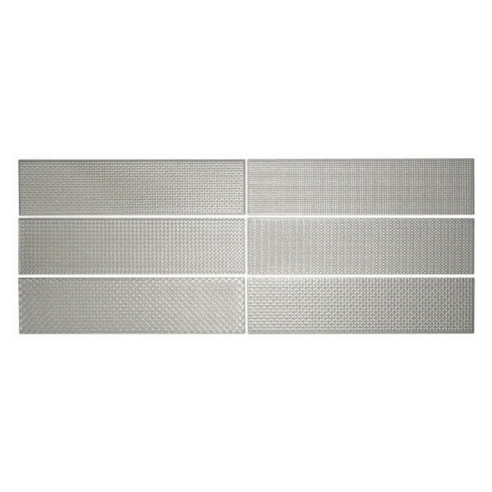 WOW 2.5" x 10" Texiture Pattern Mix Metallics Glossy Ceramic Tile