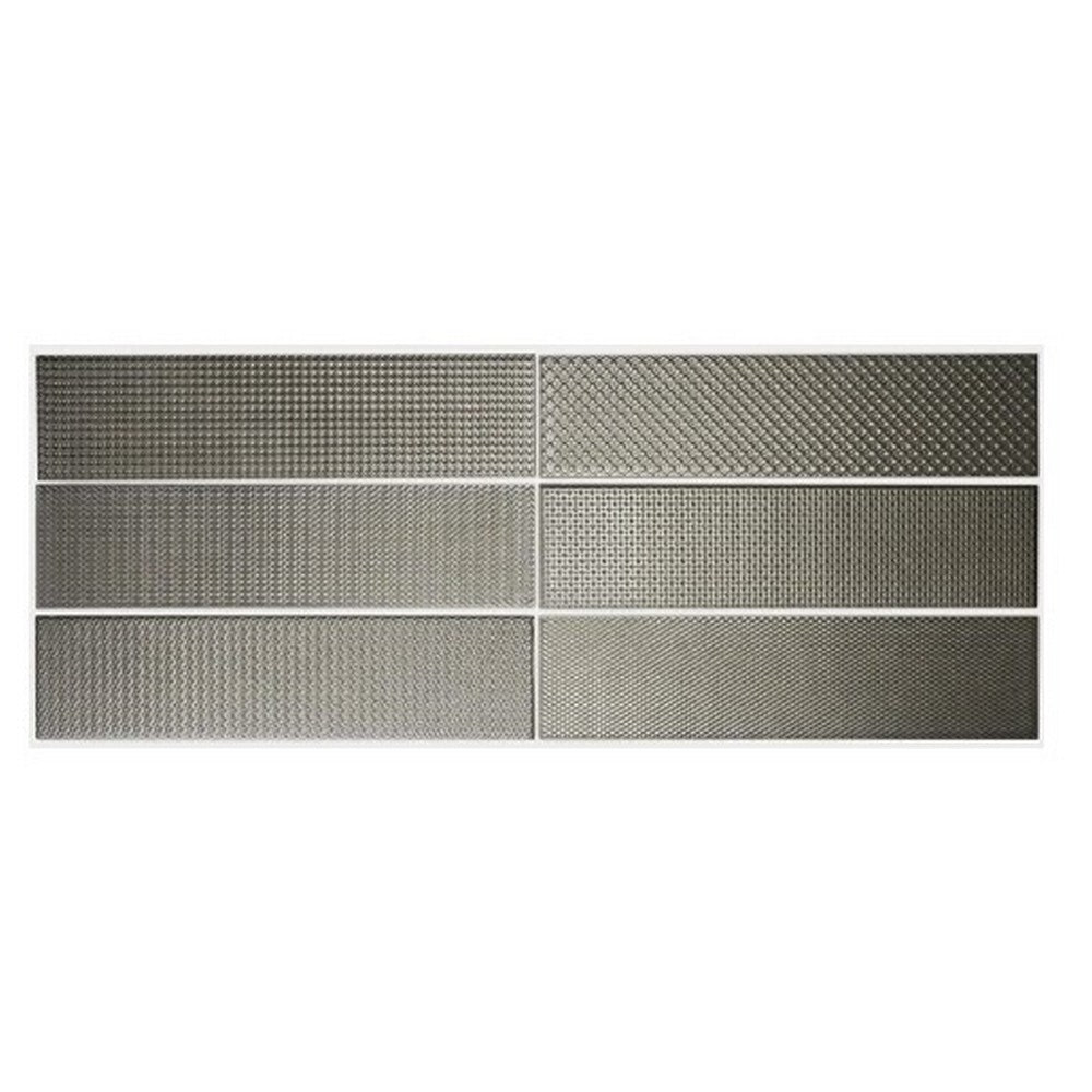 WOW 2.5" x 10" Texiture Pattern Mix Metallics Glossy Ceramic Tile