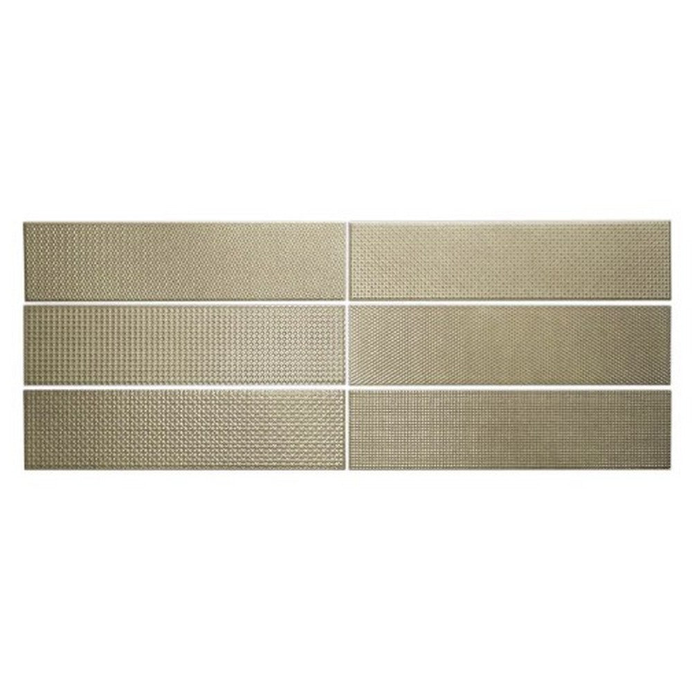 WOW 2.5" x 10" Texiture Pattern Mix Metallics Glossy Ceramic Tile