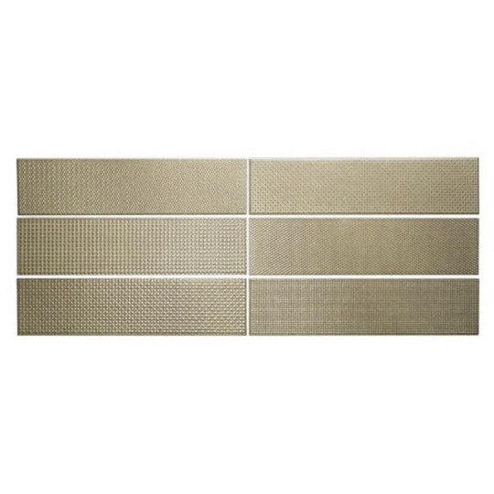 WOW 2.5" x 10" Texiture Pattern Mix Metallics Glossy Ceramic Tile