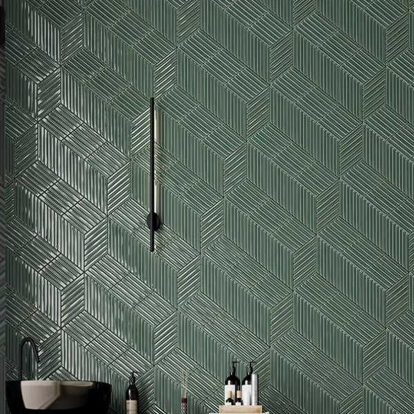 WOW-6-x-10-Spike-Bars-A-Glossy-Ceramic-Tile-Royal-Green