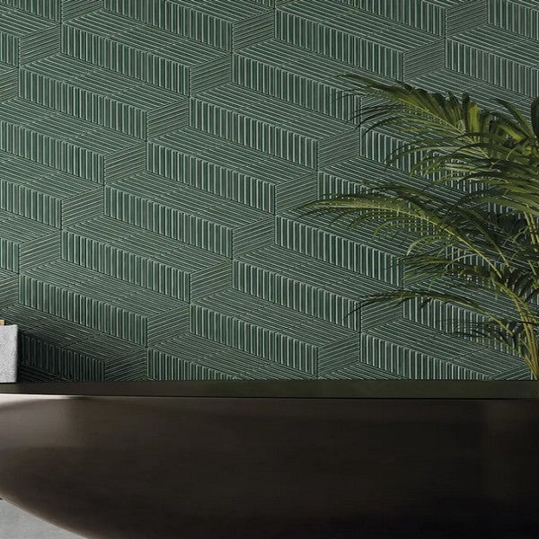 WOW-6-x-10-Spike-Bars-B-Glossy-Ceramic-Tile-Royal-Green