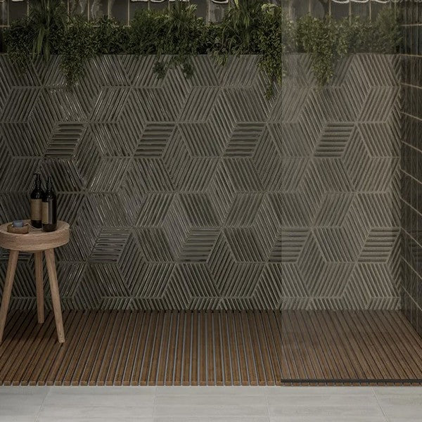 WOW-6-x-10-Spike-Bars-B-Glossy-Ceramic-Tile-Ebony