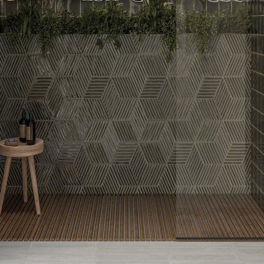 WOW-6-x-10-Spike-Bars-B-Glossy-Ceramic-Tile-Ebony