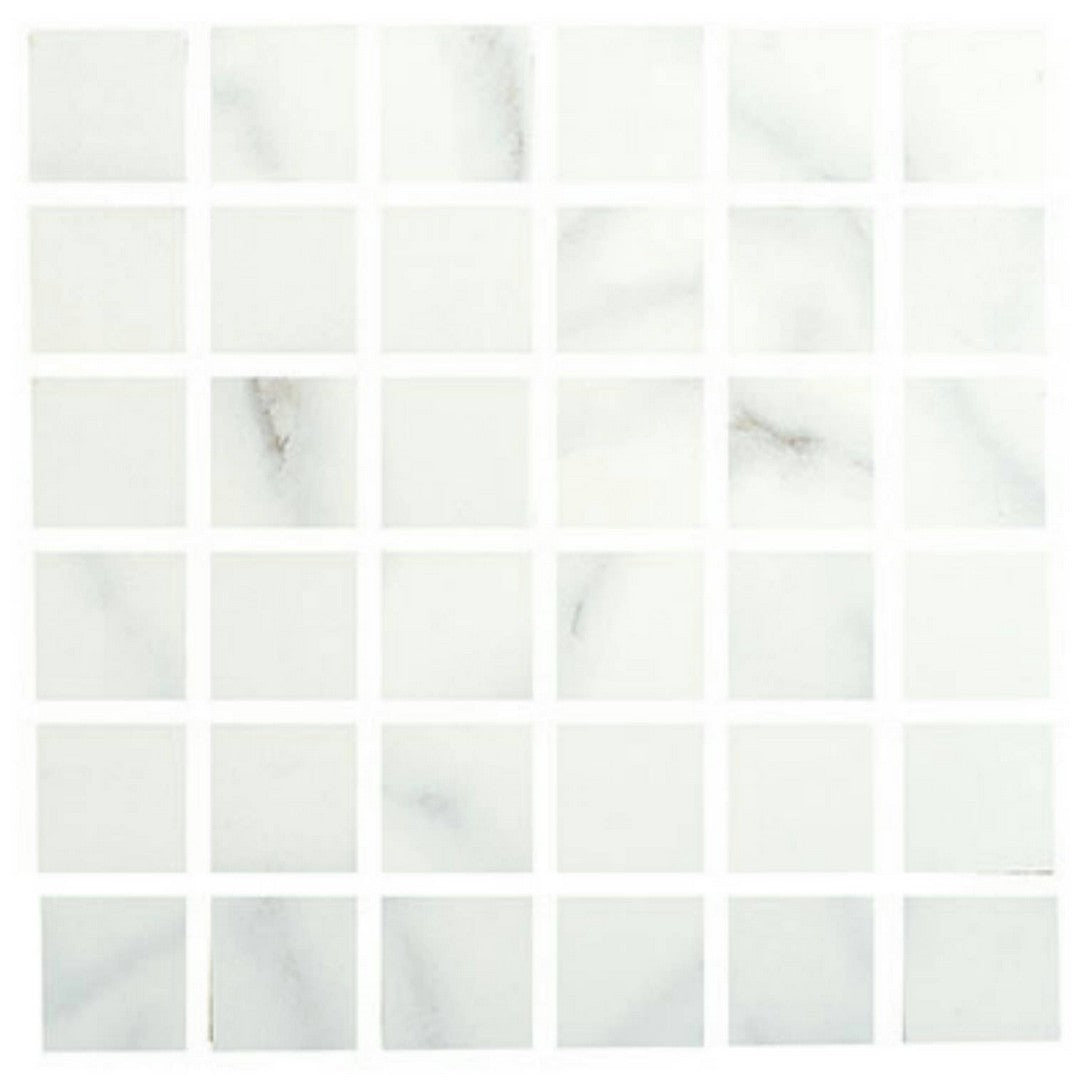 Alfagres 12" x 12" Calacata Matte Ceramic 2" Mesh Mosaic