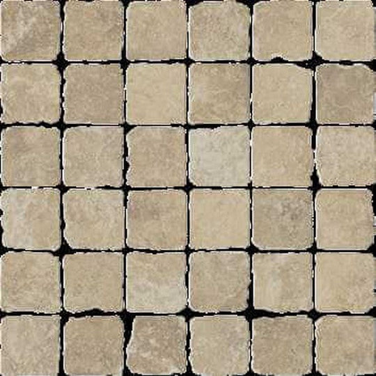 Happy Floors 12" x 12" Pietra D' Assisi Natural Porcelain 2" Tumbled Mosaic