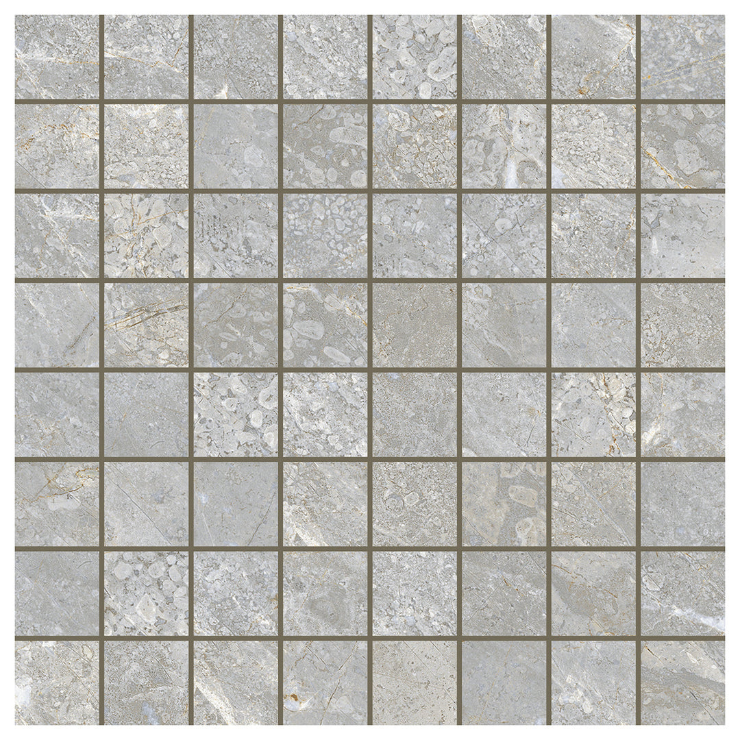 Del Conca USA 12" x 12" Nature Glazed Porcelain 1.4" Square Mosaic