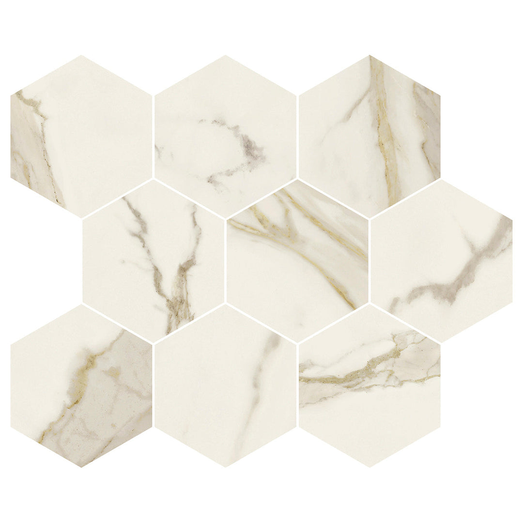 Del Conca USA 12" x 12" Nature Glazed Porcelain Hexagon Mosaic