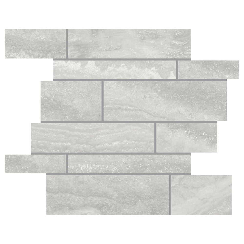 Del Conca USA 12" x 12" Navona Glazed Porcelain Mosaic Muretto