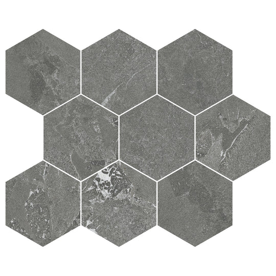 Del Conca USA 10" x 12" Horizon Rectified Porcelain Hexagon Mosaic