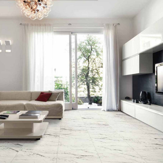 Del-Conca-USA-24-x-24-Nature-Glazed-Rectified-Porcelain-Tile-Statuario-Bianco