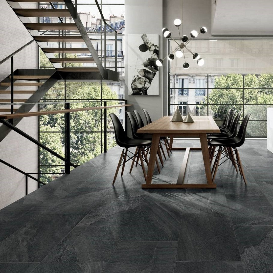 Landmark-Ceramics-12-x-24-Milestone-Rectified-Matte-Porcelain-Tile-West-Black