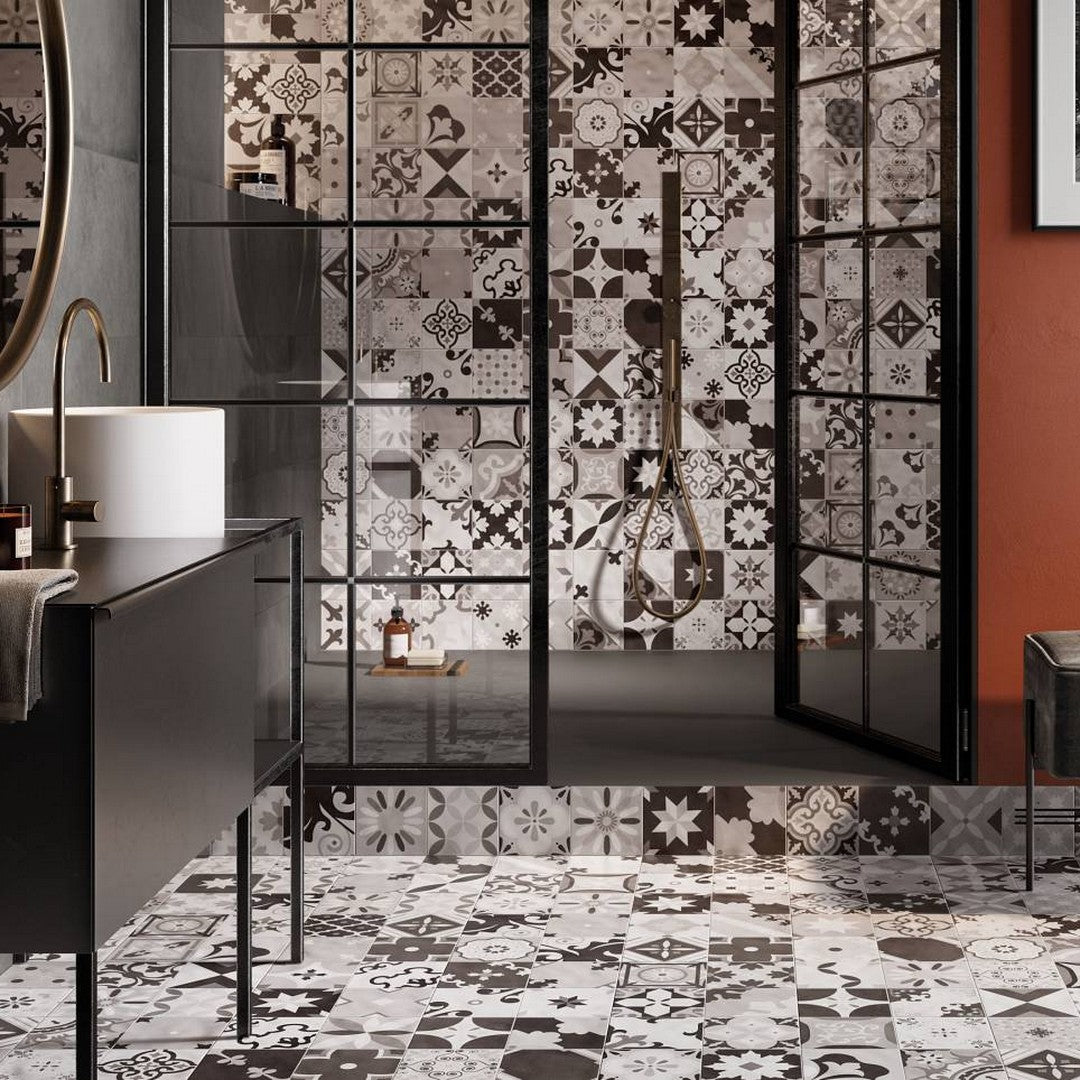 Landmark-Ceramics-12-x-24-Florentine-Rectified-Matte-Porcelain-Tile-Black-&-White