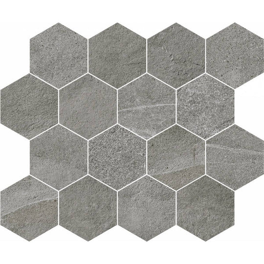 Landmark-Ceramics-10-x-12-Journey-Rectified-Matte-Porcelain-Hexagon-Mosaic-Modern-Grey