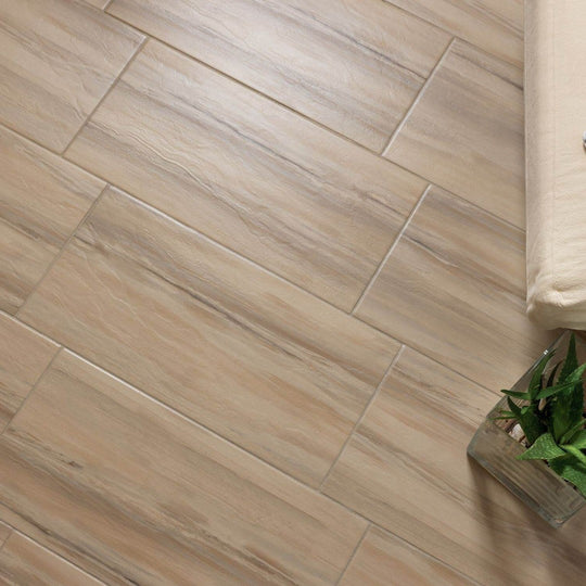 Happy Floors 12" x 24" Paint Stone Pressed Natural Porcelain Tile