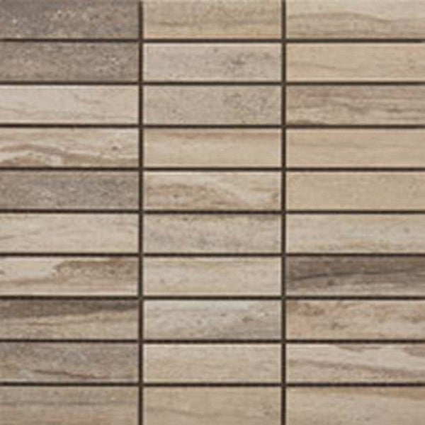 Happy Floors 12" x 12" Tivoli Natural Porcelain 1.25x4" Box Mosaic