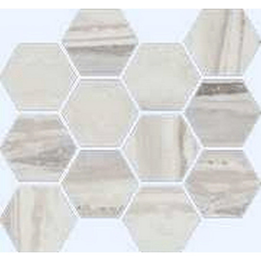 Happy Floors 12" x 14" Exotic Stone Polished Porcelain Hexagon Mosaic