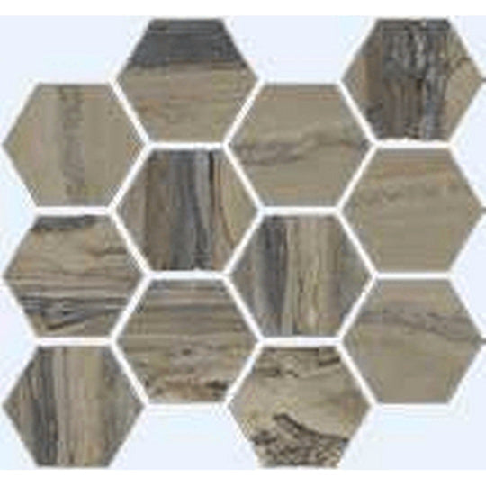 Happy Floors 12" x 14" Exotic Stone Polished Porcelain Hexagon Mosaic