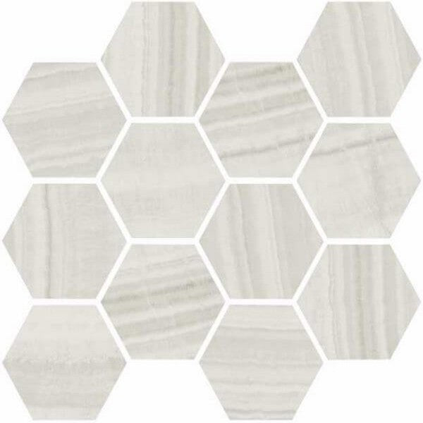 Happy Floors 12" x 14" Onyx Natural Porcelain Hexagon Mosaic