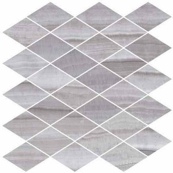 Happy Floors 12" x 13.5" Onyx Natural Porcelain Rhomboid Mosaic