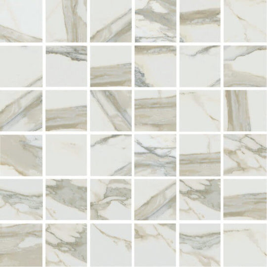 Happy Floors 12" x 12" Stratus Natural Porcelain 2" Mosaic