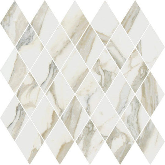 Happy Floors 12.5" x 13.5" Stratus Interlocking Natural Porcelain Rhomboid Mosaic