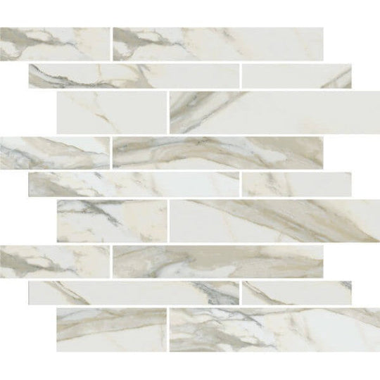 Happy Floors 12" x 12" Stratus Interlocking Polished Porcelain Muretto Mosaic