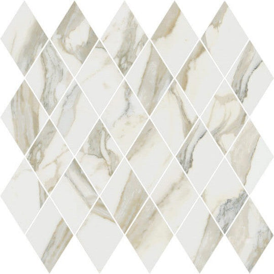 Happy Floors 12.5" x 13.5" Stratus Interlocking Polished Porcelain Rhomboid Mosaic