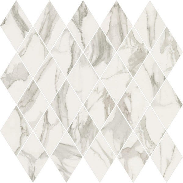 Happy Floors 12.5" x 13.5" Stratus Interlocking Natural Porcelain Rhomboid Mosaic