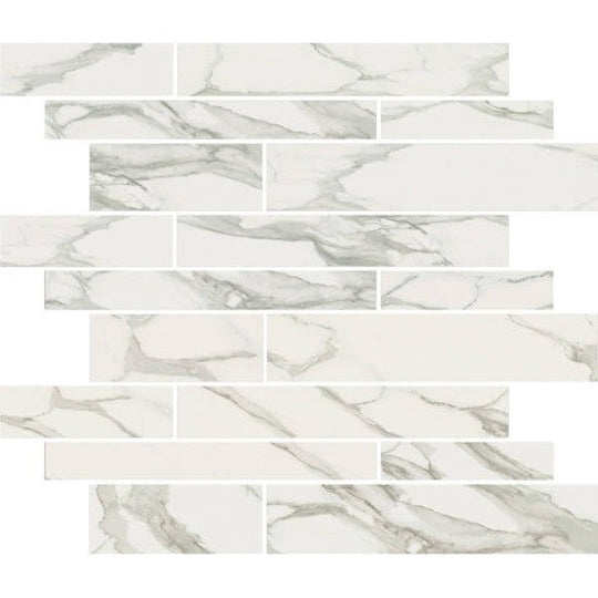 Happy Floors 12" x 12" Stratus Interlocking Polished Porcelain Muretto Mosaic