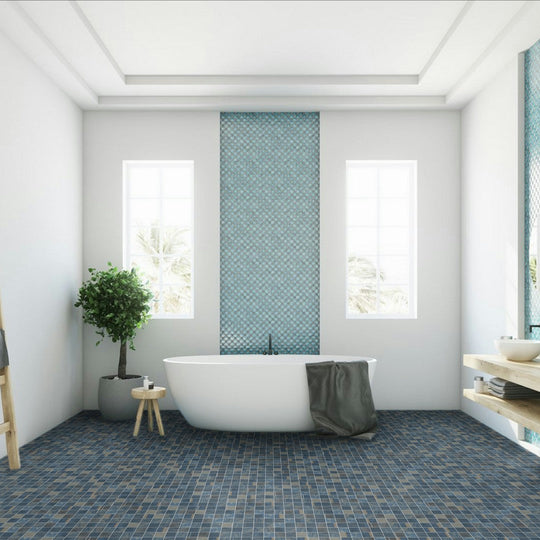 Happy-Floors-12-x-12-Macaubas-Rectified-Anticato-Porcelain-2"-Mosaic-Azul-Anticato