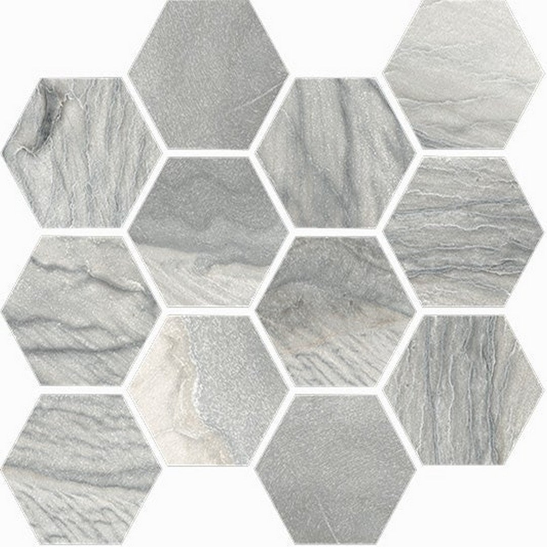 Happy Floors 12" x 14" Macaubas Interlocking Polished Porcelain Hexagon Mosaic