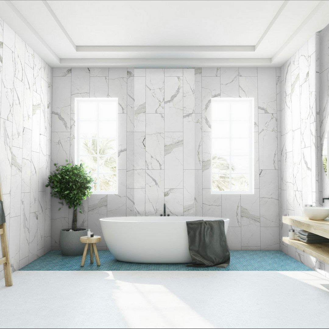 Happy-Floors-12-x-36-Statuario-Rectified-Glossy-Ceramic-Deco-Wall-Tile-Natural-Glossy