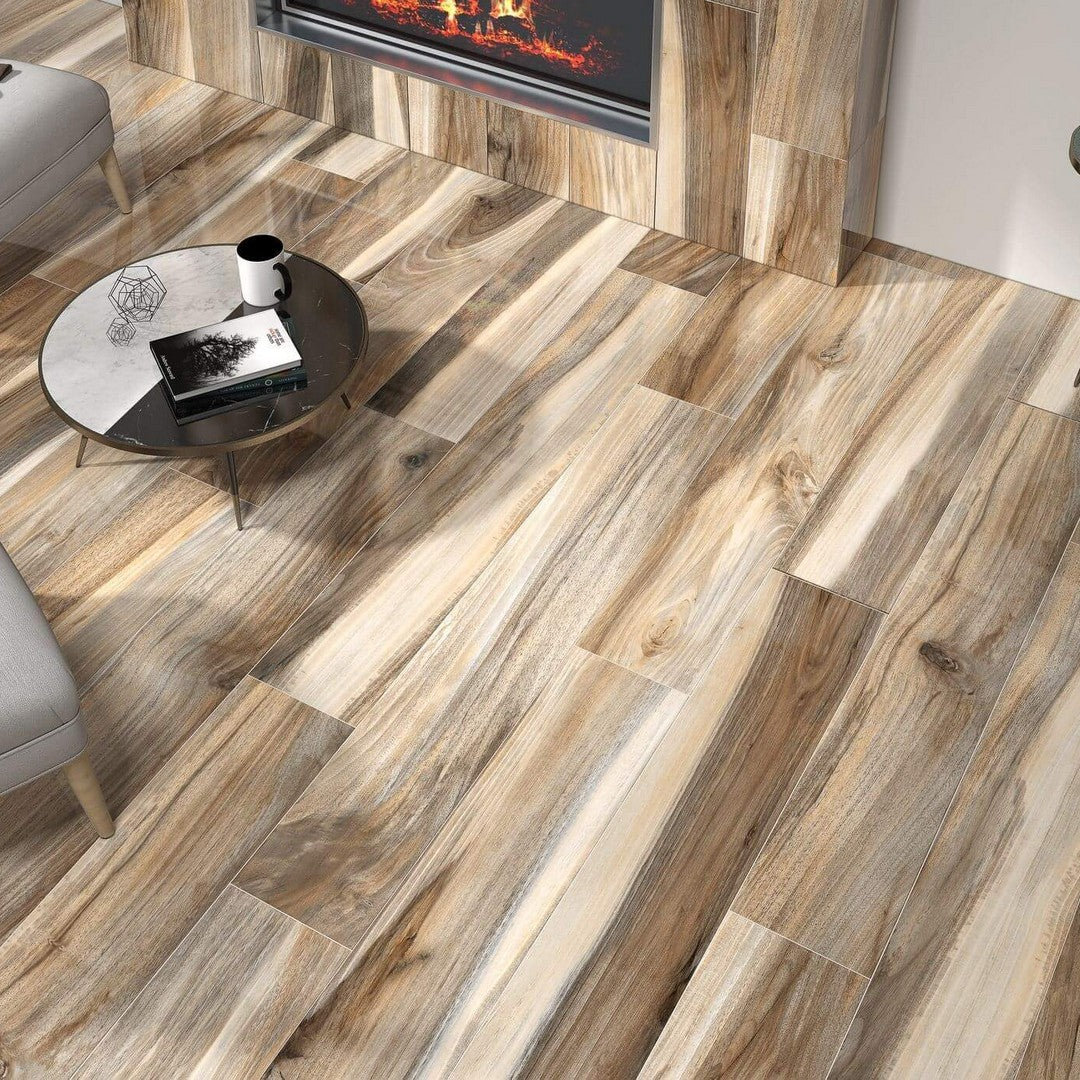 Happy Floors 8" x 48" Tasmania Rectified Polished Porcelain Plank