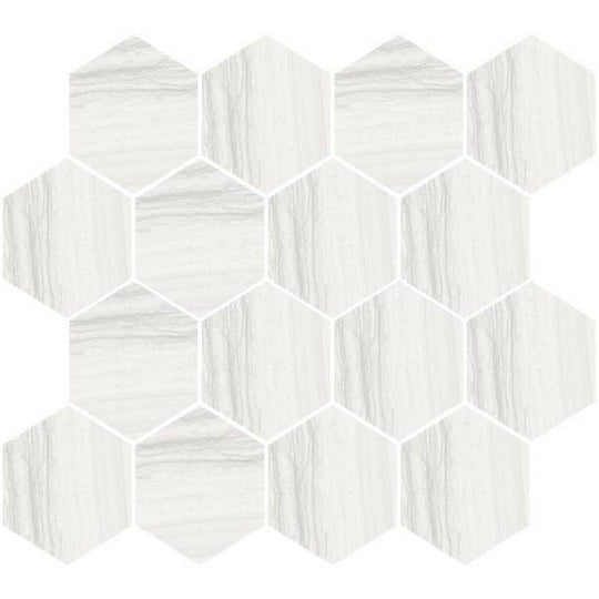 Happy Floors 12" x 14" Silver Natural Porcelain Hexagon Mosaic