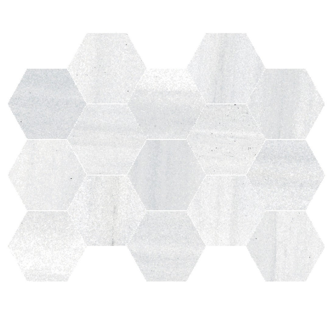 Happy Floors 10" x 14" Macael Interlocking Natural Porcelain Hexagon Mosaic