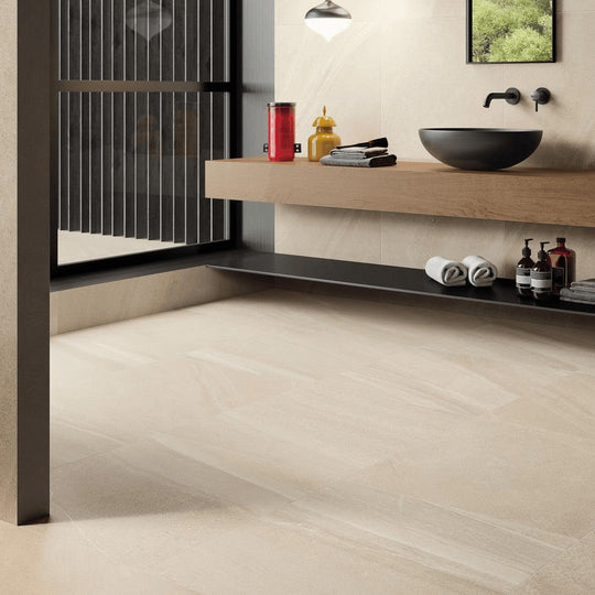 Happy Floors 12" x 24" Limerock Rectified Natural Porcelain Tile